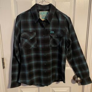 DIXXON Women’s Dark Plaid Button Down Flannel